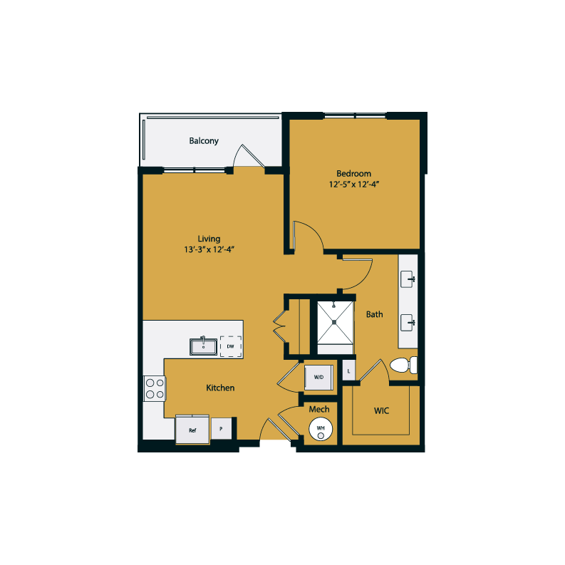 Floor plan layout diagram for A2-1